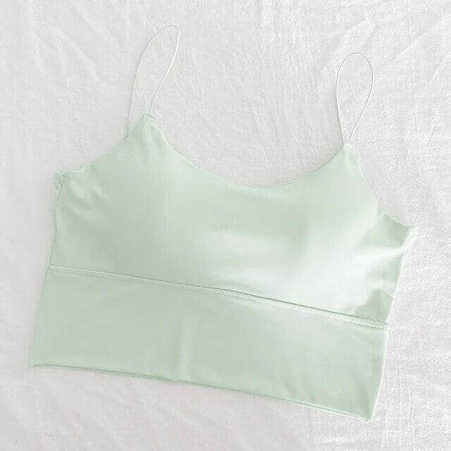 Blusa de Alça Fina Kawaii Blusa Finesse Verde Tamanho Único 