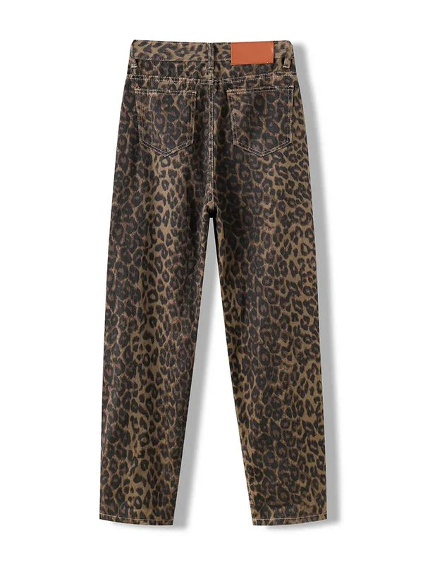 Calça Jeans Wide Leg - Estampa Leopardo Calça Finesse 