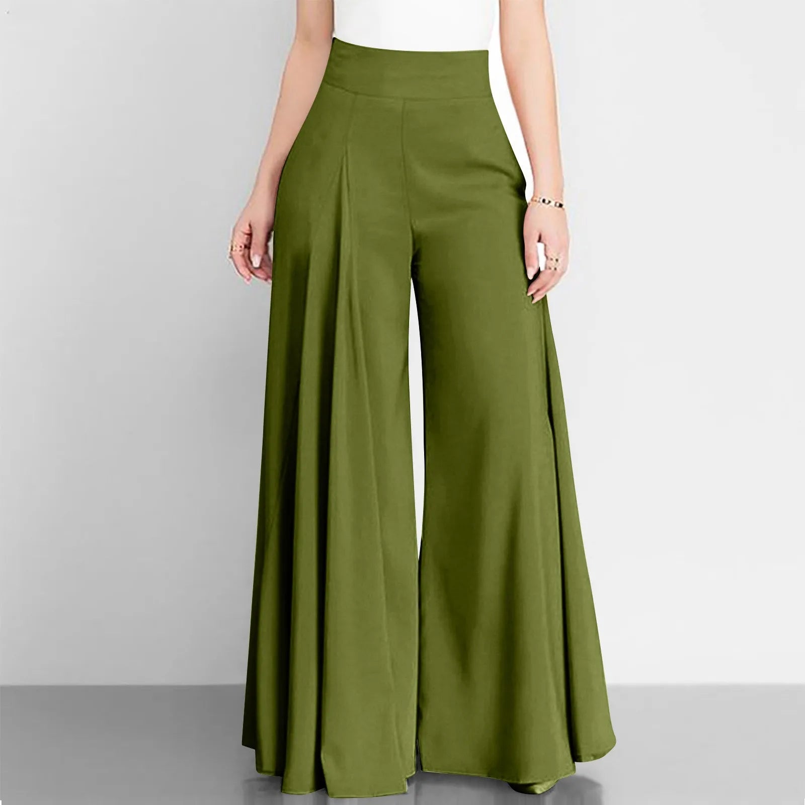 Calça Pantalona Cintura Alta - Pietra verde