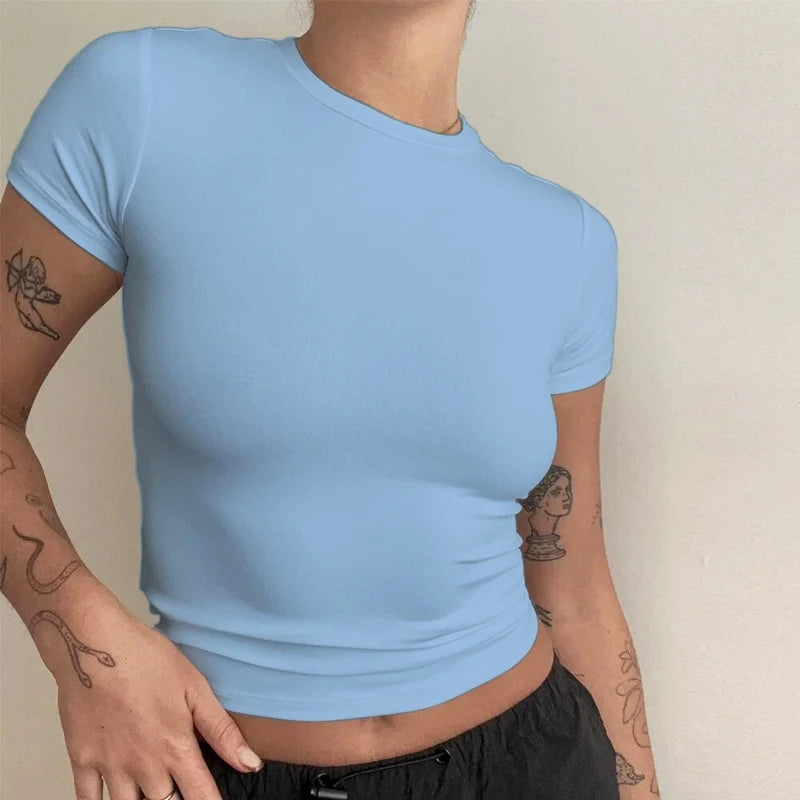 Camiseta Slim Fit Feminina - Isadora azul