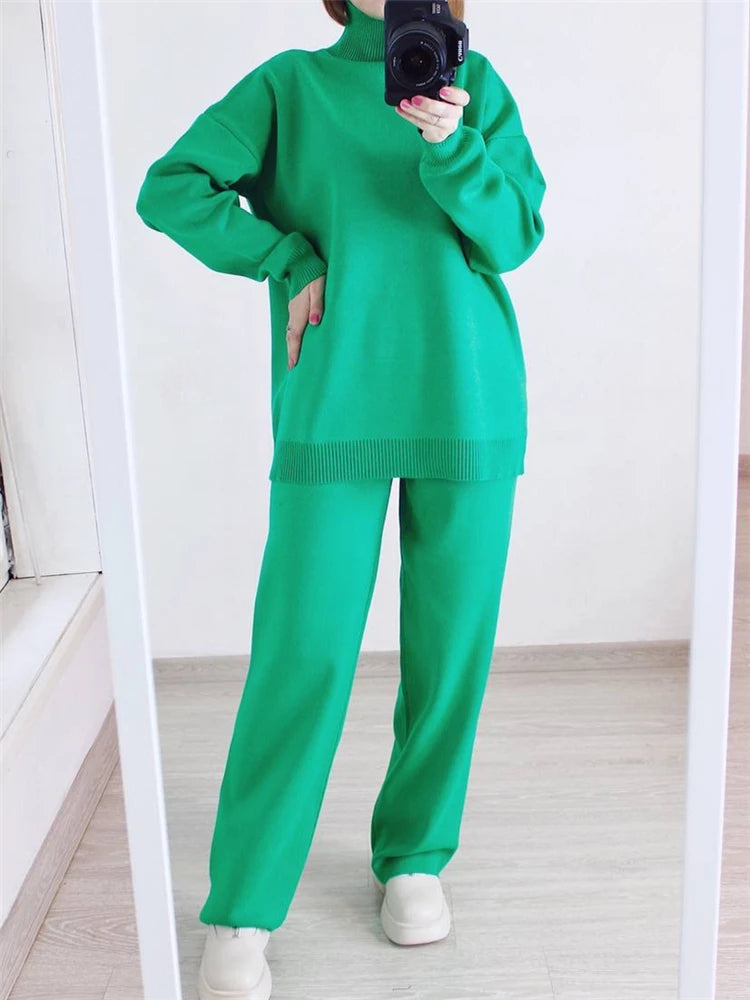 Conjunto de Malha Ivy Conjunto de Roupas Finesse Verde Tamanho Único 