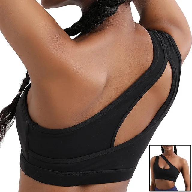 Top Fitness Alça Transversal - Unilateral Tops Finesse Preto PP 