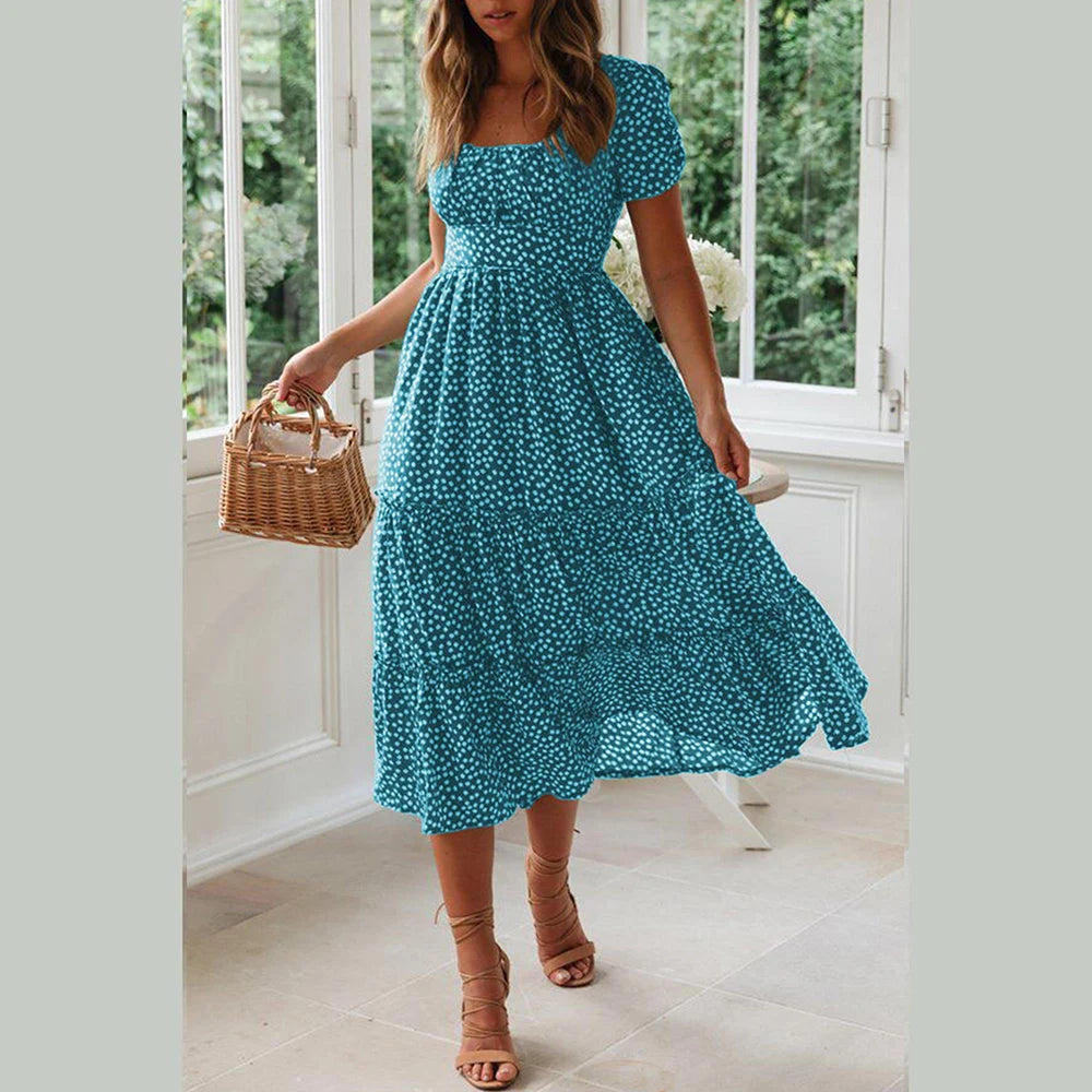 Vestido Midi Soltinho - Gizele ciano