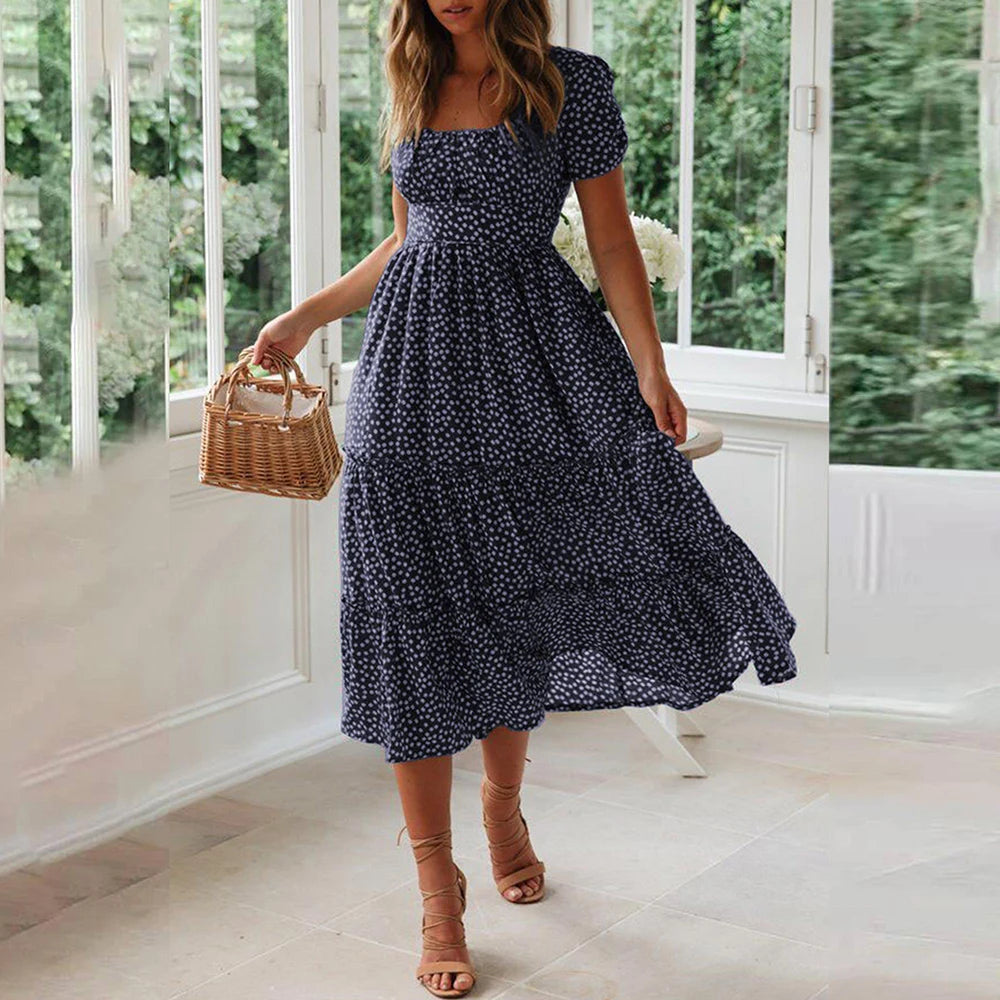 Vestido Midi Soltinho - Gizele azul escuro